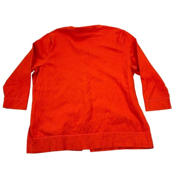 Eddie Bauer Womens Cardigan XL Button Front Sweateer Knit Casual Orange - Picture 2 of 10